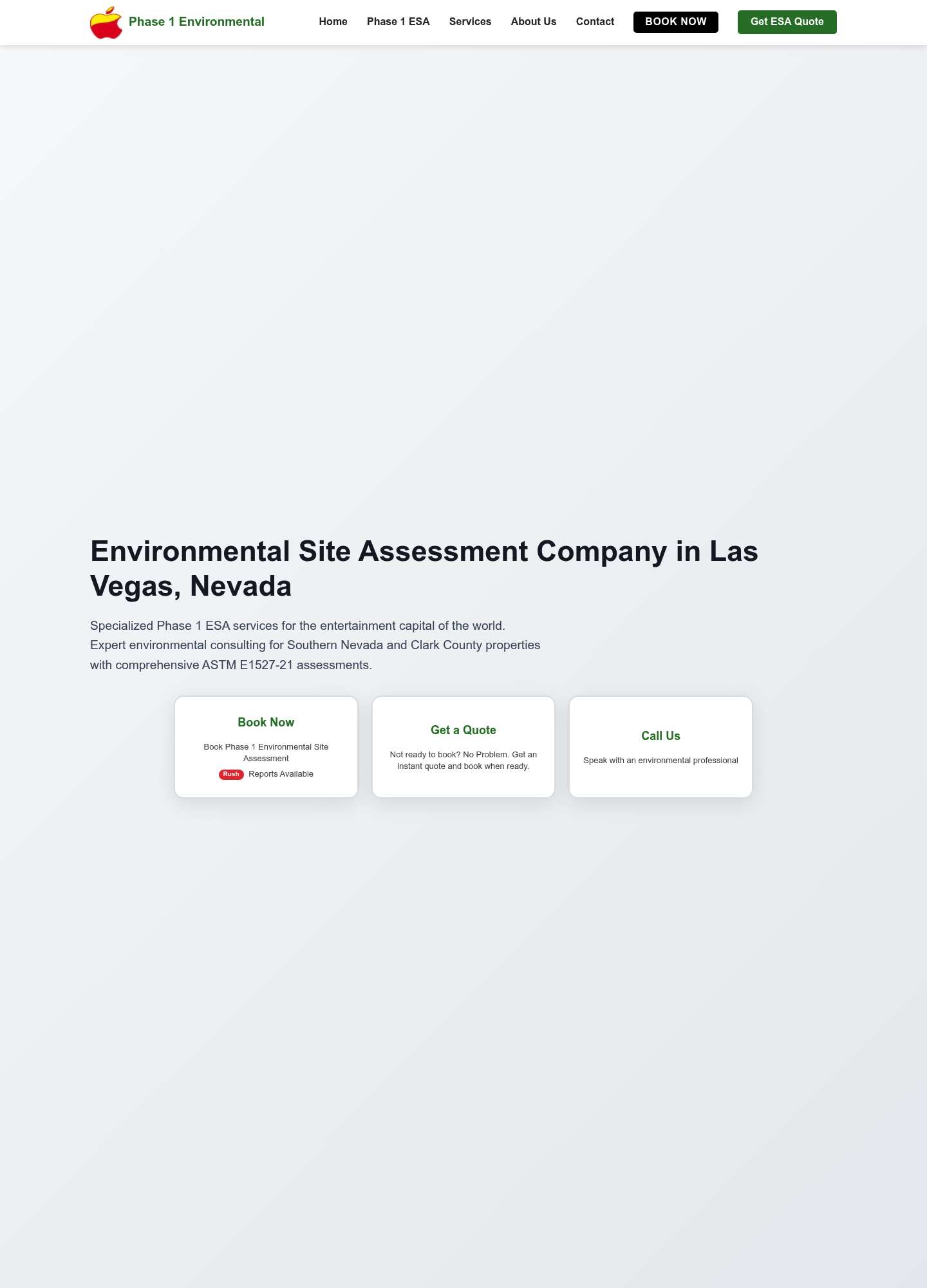 Current Phase 1 Environmental Consulting website — before